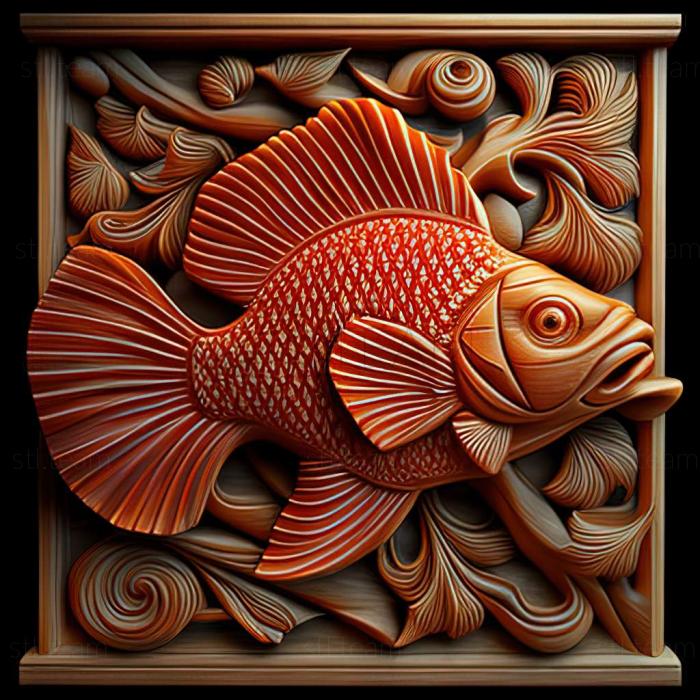 3D model Fire barbus fish (STL)